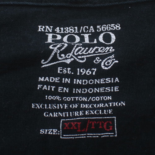Polo Ralph Lauren Men's Black V-Neck Cotton T-Shirt XXL Classic Fit