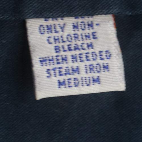 Ralph Lauren Men's Navy Blue Button-Up Casual Shirt Size 17 34 Cotton