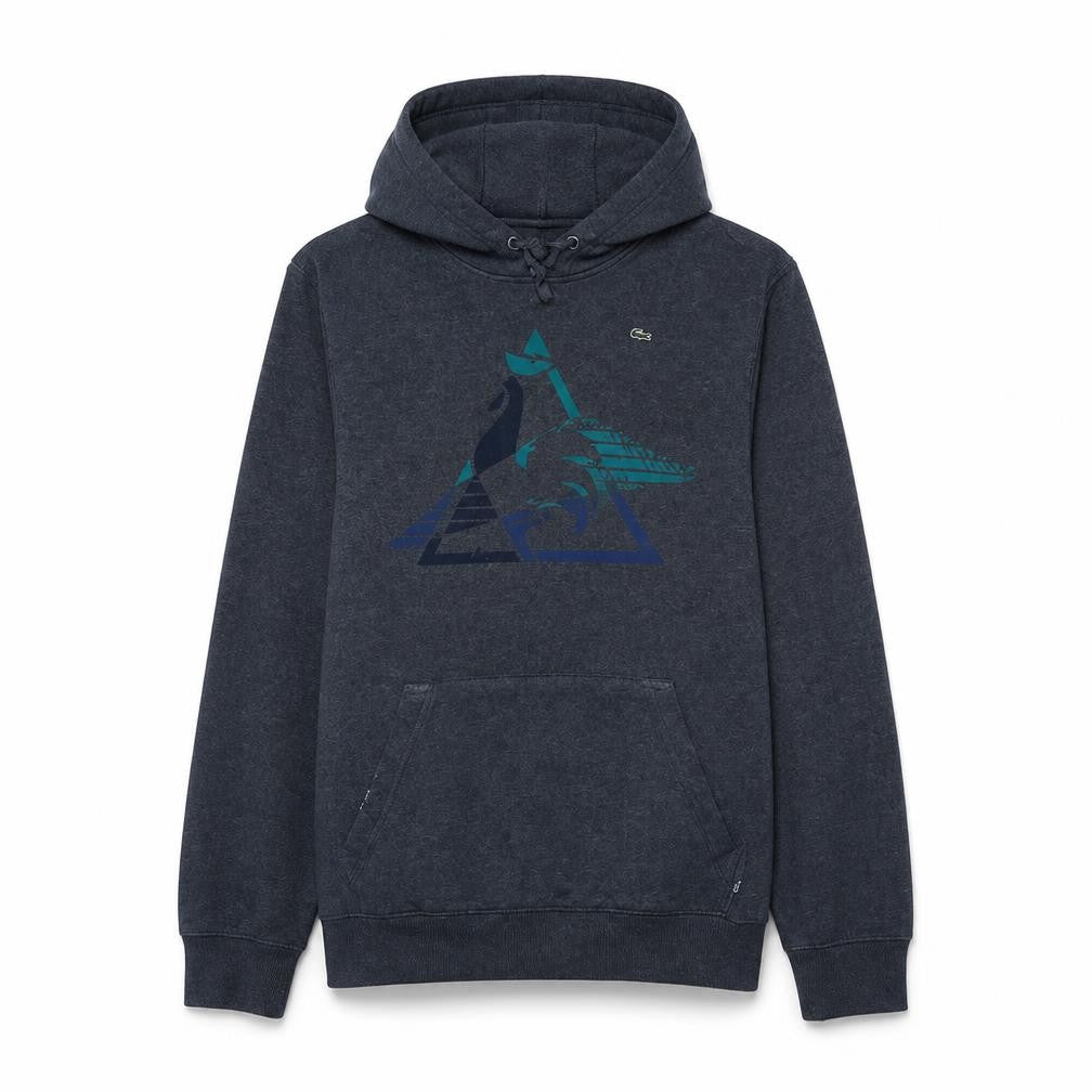 Le Coq Sportif Mens Grey Pullover Hoodie L Graphic Sportswear
