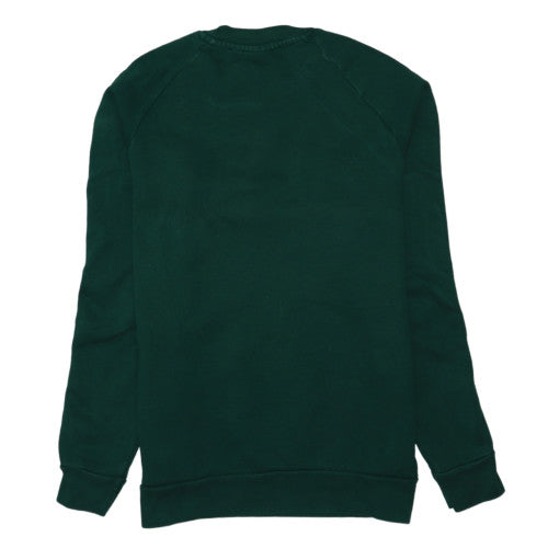 Adidas Mens Green XS Crew Neck Sweatshirt with Logo Stripe Design