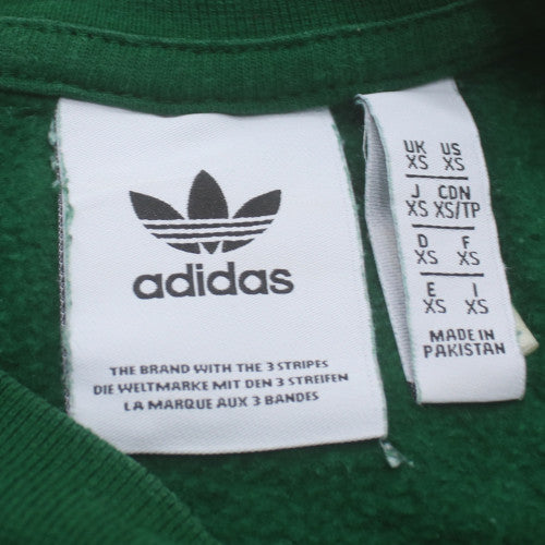 Adidas Mens Green XS Crew Neck Sweatshirt with Logo Stripe Design