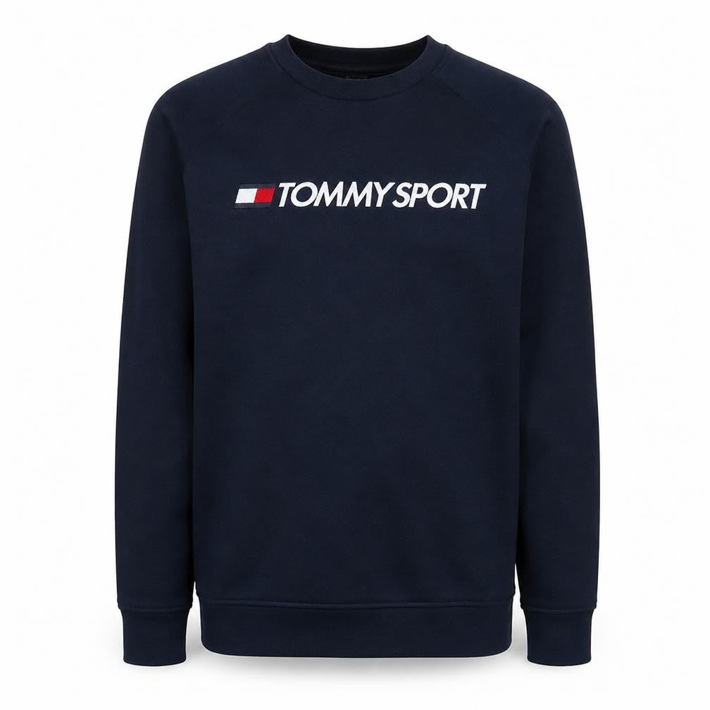 Tommy Sport Men's Blue Regular Fit Crew Neck Sweatshirt M