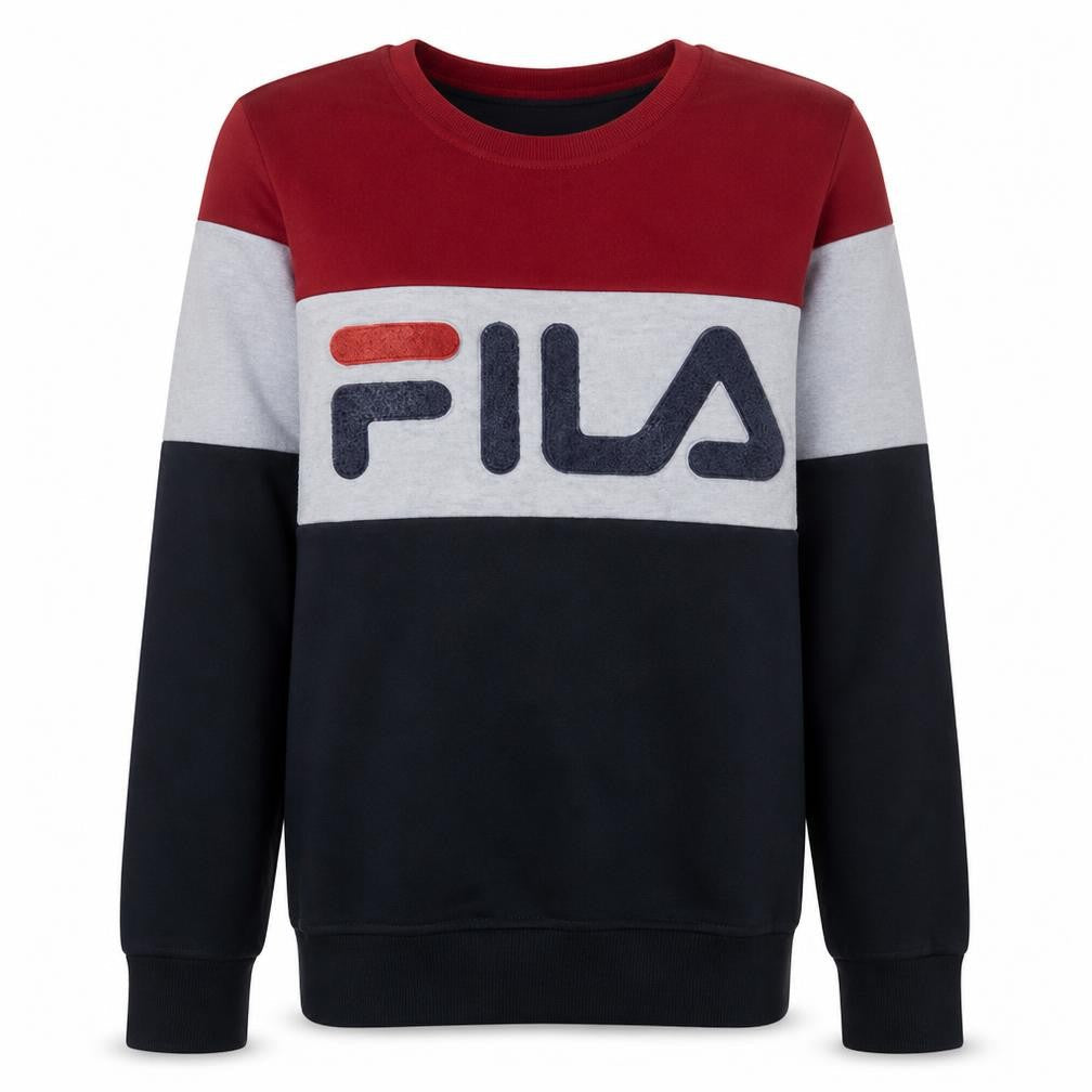 Fila Womens Red White Blue Colourblock Pullover Sweatshirt M