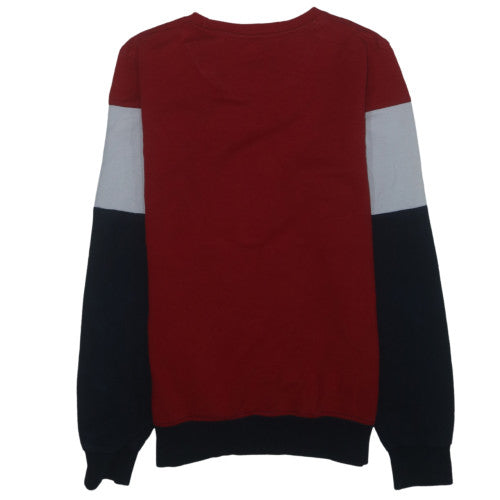 Fila Womens Red White Blue Colourblock Pullover Sweatshirt M