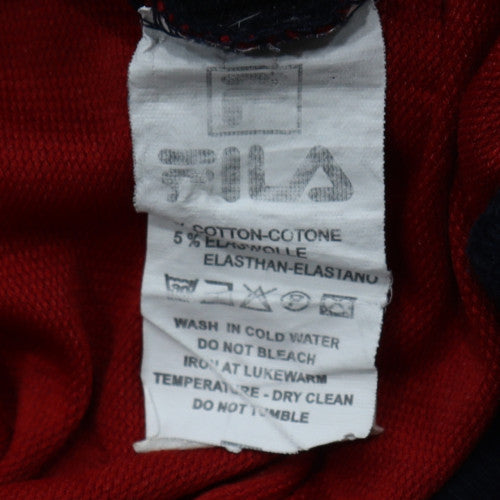Fila Womens Red White Blue Colourblock Pullover Sweatshirt M