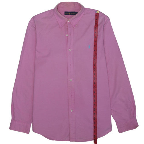 Ralph Lauren Men's Pink Long Sleeve Button-Up Cotton Shirt L