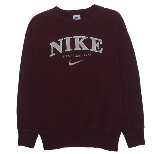 Nike Womens Burgundy Crew Neck Pullover Sweatshirt S