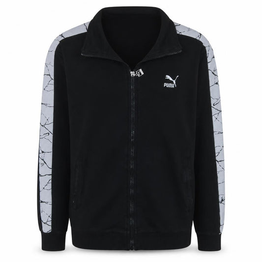 Puma Men's Black XL Track Jacket with Contrast Sleeves