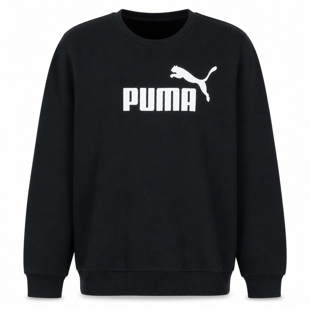 Puma Men's Black Logo Crew Neck Sweatshirt L Regular Fit
