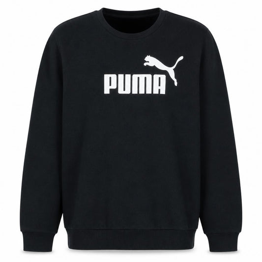 Puma Men's Black Logo Crew Neck Sweatshirt L Regular Fit