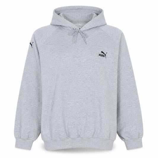 Puma Womens Grey Pullover Hoodie L Cotton Blend Casual Sweatshirt