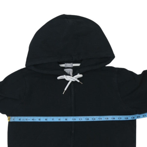 Gap Women Black M Full Zip Hoodie Cotton Blend Zip Pockets Casual