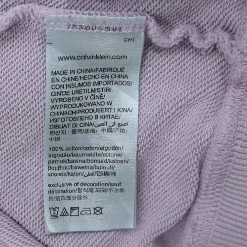 Calvin Klein Jeans Womens Lilac Hoodie L 100% Cotton Pullover