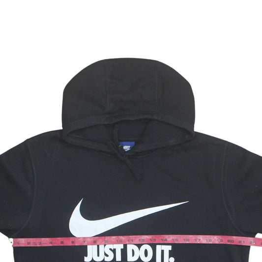 Nike Women's Black Medium Pullover Hoodie 'Just Do It' Logo Sweatshirt