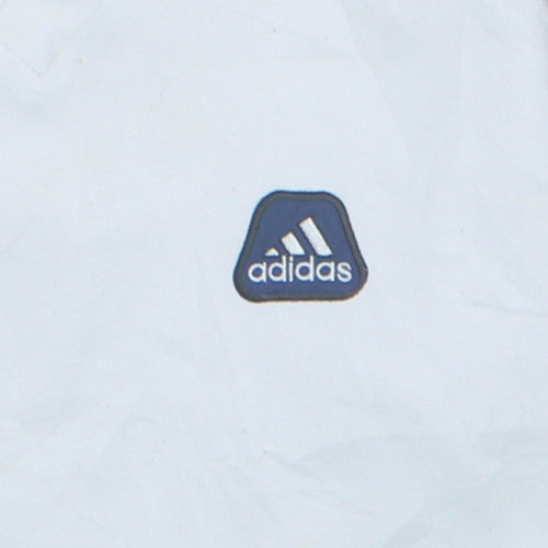 Adidas Boys XS White Retro V-Neck Sports T-Shirt