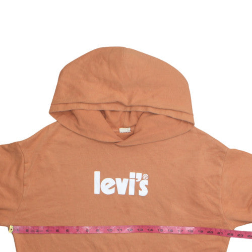 Levi's Womens Brown Pullover Hoodie L Logo Cotton Casual