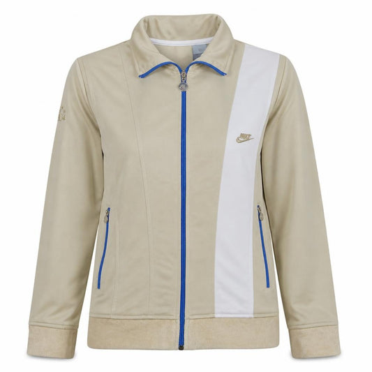Nike Women's Beige Track Jacket L Full Zip Colourblock Sportswear