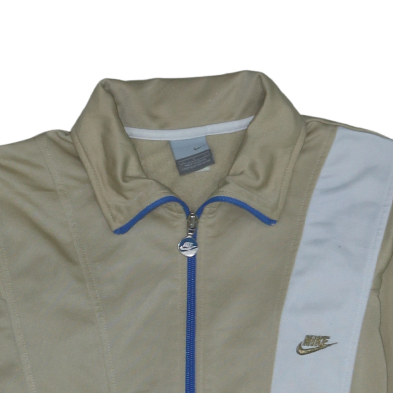 Nike Women's Beige Track Jacket L Full Zip Colourblock Sportswear