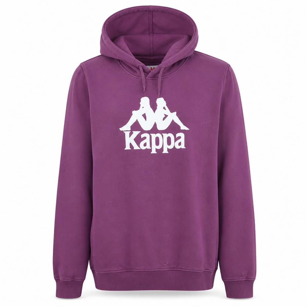 Kappa Womens Purple Hoodie Large Pullover Cotton Blend Logo Sweatshirt