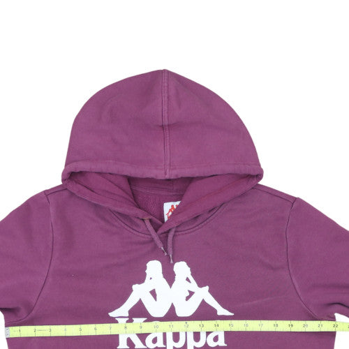 Kappa Womens Purple Hoodie Large Pullover Cotton Blend Logo Sweatshirt