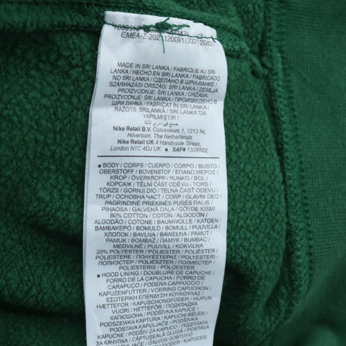 Nike Men's Green Pullover Hoodie L Fleece Regular Fit Sportswear