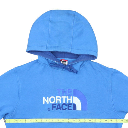 The North Face Mens Blue Pullover Hoodie Medium Cotton Logo Sweatshirt