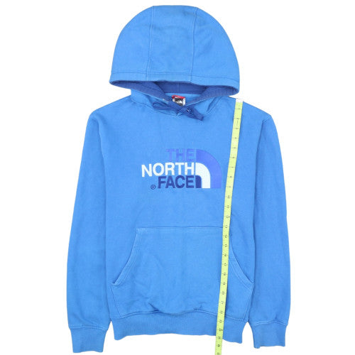 The North Face Mens Blue Pullover Hoodie Medium Cotton Logo Sweatshirt