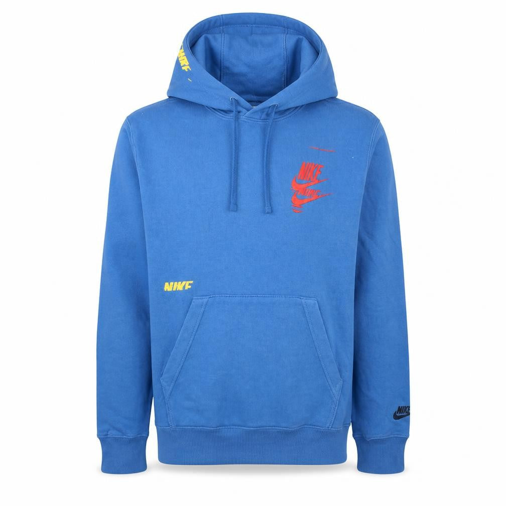 Nike Men's Blue Pullover Hoodie XS Graphic Logo Fleece Sweatshirt