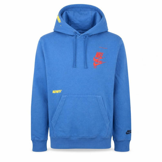 Nike Men's Blue Pullover Hoodie XS Graphic Logo Fleece Sweatshirt