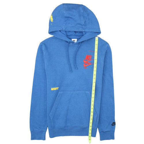 Nike Men's Blue Pullover Hoodie XS Graphic Logo Fleece Sweatshirt