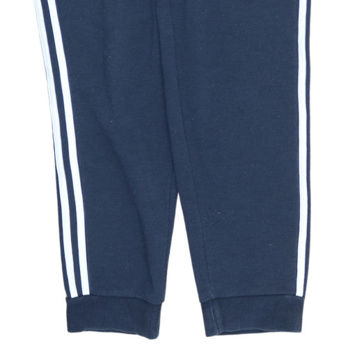 Adidas Men Blue Jogger Trousers M Regular Fit Elastic Waist