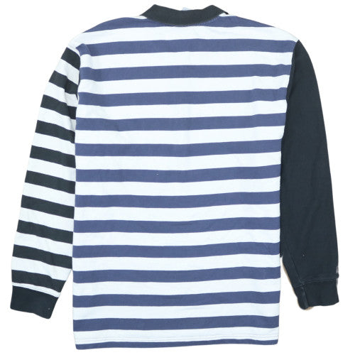 Adidas Mens Blue Striped Collared 1/2 Zip Sweatshirt Size L