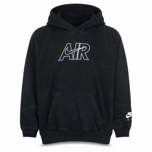 Nike Men's Black Pullover Hoodie Air Logo Fleece M