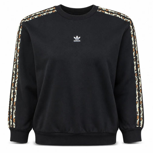 Adidas Women’s Black Animal Print Trim Sweatshirt UK 8