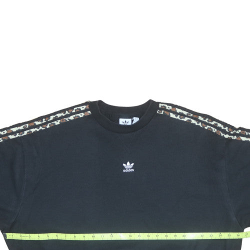 Adidas Women’s Black Animal Print Trim Sweatshirt UK 8