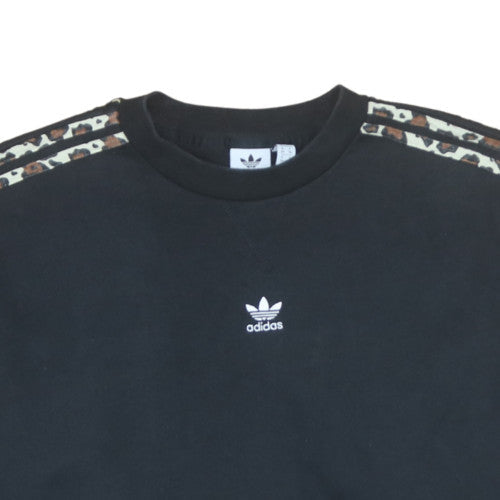Adidas Women’s Black Animal Print Trim Sweatshirt UK 8