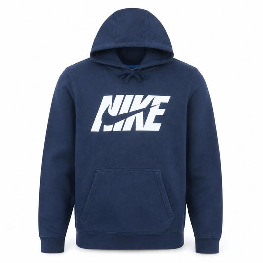 Nike Men's Blue Pullover Hoodie M Sports Fleece Logo Sweatshirt