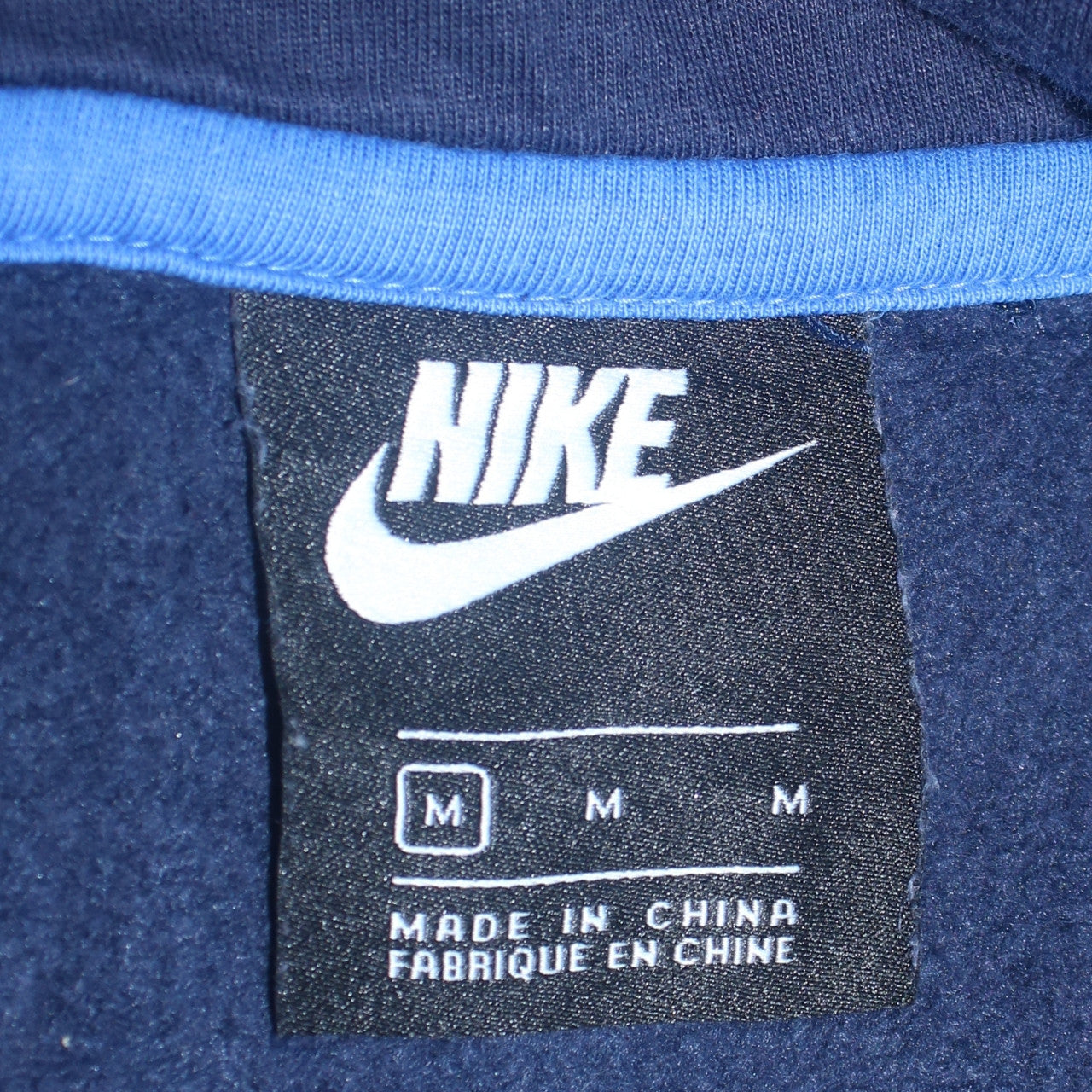 Nike Men's Blue Pullover Hoodie M Sports Fleece Logo Sweatshirt