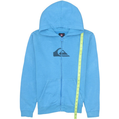 Quiksilver Boys Blue Full Zip Hoodie Size 14 Cotton Fleece