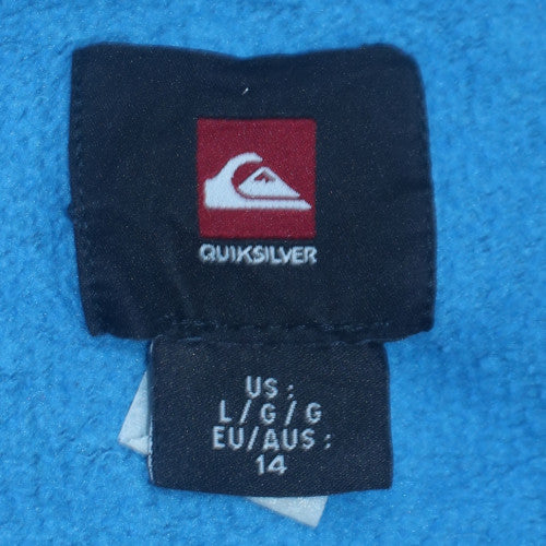 Quiksilver Boys Blue Full Zip Hoodie Size 14 Cotton Fleece