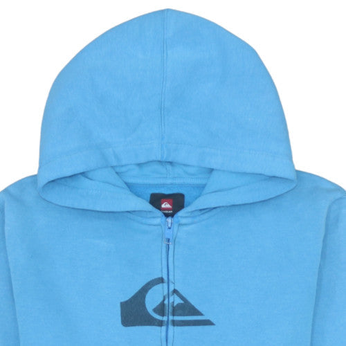 Quiksilver Boys Blue Full Zip Hoodie Size 14 Cotton Fleece