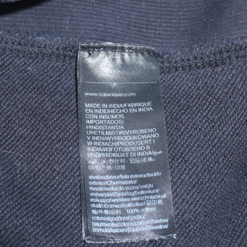 Calvin Klein Jeans Men Black Small Crew Neck Cotton Sweatshirt