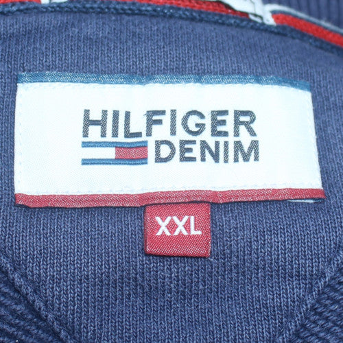 Tommy Hilfiger Men Blue 2XL Pullover Sweatshirt Crew Neck Logo