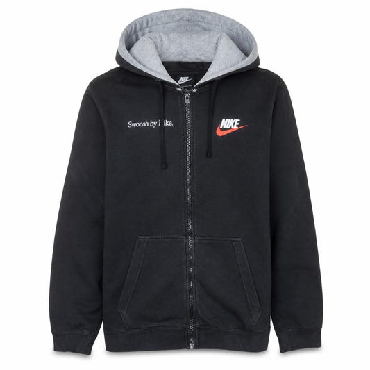 Nike Men's Black Full Zip Sports Hoodie Size L Graphic Fleece