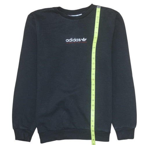 Adidas Boys Black Pullover Crew Neck Fleece Sweatshirt 16 Years