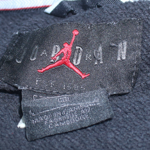 Jordan Men's Black Pullover Hoodie L Embroidered Logo Fleece