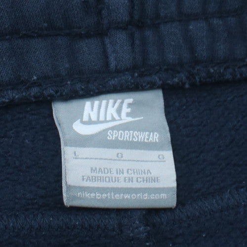 Nike Men's Blue Cotton Blend Lounge Sweatpants L Drawstring Relaxed Fit