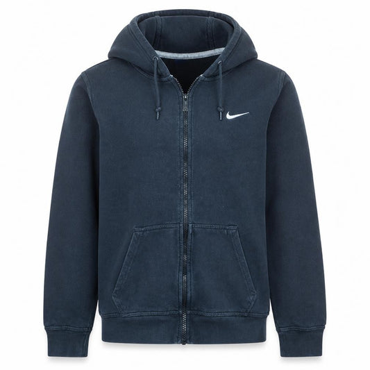 Nike Men's Blue Full Zip Fleece Hoodie Size L Regular Fit