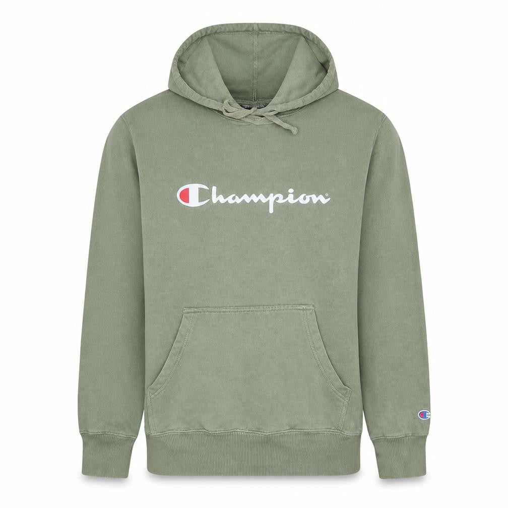 Champion Men's Green Pullover Hoodie S Logo Fleece Athleticwear