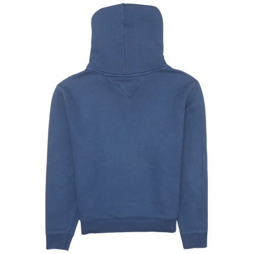 Tommy Jeans Women's Blue XS Pullover Hoodie Cotton Blend Logo Sweatshirt